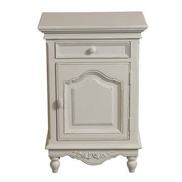 שידת לילה ימין , שידת צד מיטה מעץ בסגנון ריהוט כפרי צד מקולקציית רומנס גוון לבן - סוג ב'! !