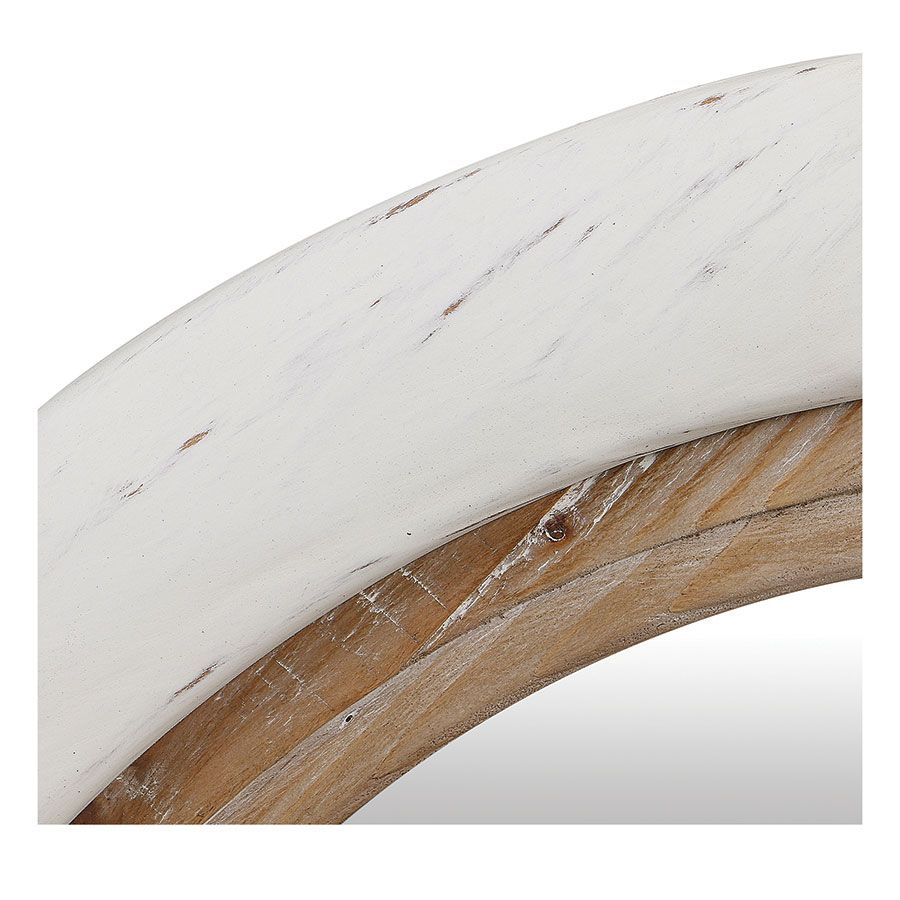 מראה עגולה לבן ועץ - אחרונה!!